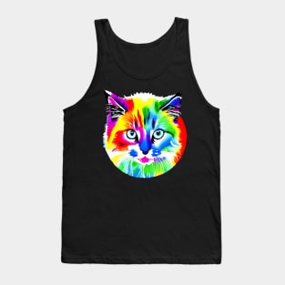 Colorful Rainbow Cats Digital Portrait (MD23Ar008b) Tank Top